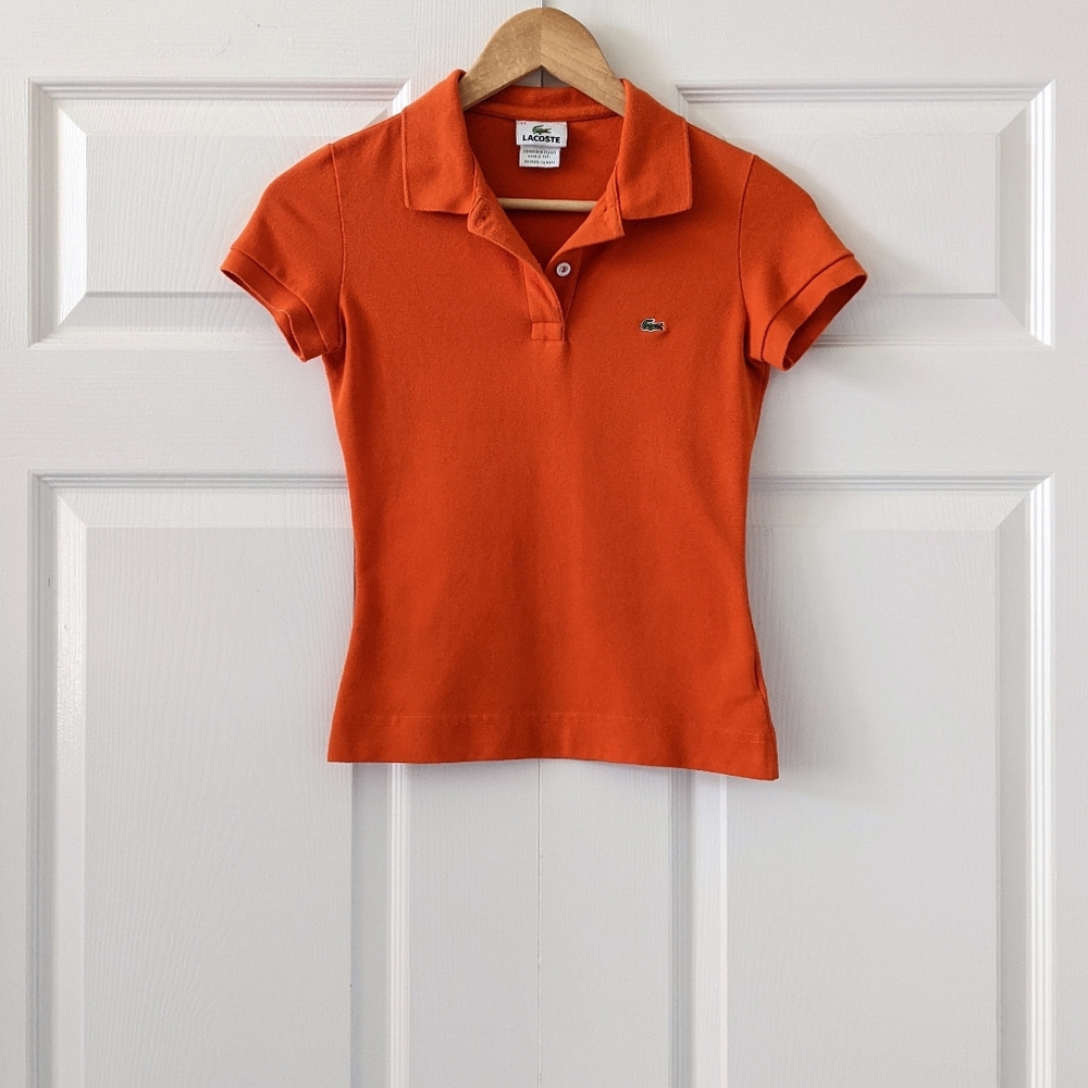 Lacoste Orange Polo Tee | Size 34 *XXS